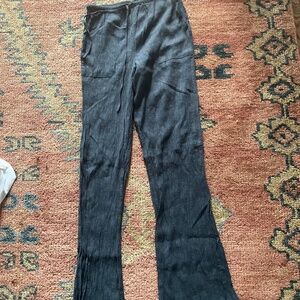 Inditex brand dark gray/black elastic waist pants, size S